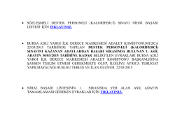 • SÖZLEŞMELİ DESTEK PERSONELİ (KALORİFERCİ) SINAVI