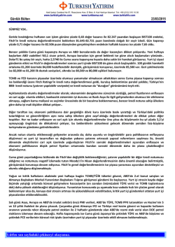 G&uuml;nl&uuml;k B&uuml;lten - Turkborsa.net