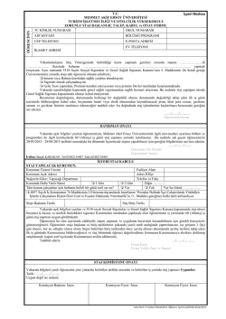 İşyeri N&uuml;shası - Mehmet Akif Ersoy &Uuml;niversitesi Turizm İşletmeciliği