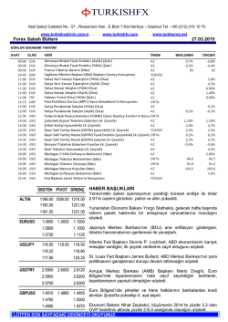 Forex Sabah B&uuml;lteni
