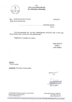 İşyeri Dışında Satış (T&uuml;m Okul/Kurum M&uuml;d.)