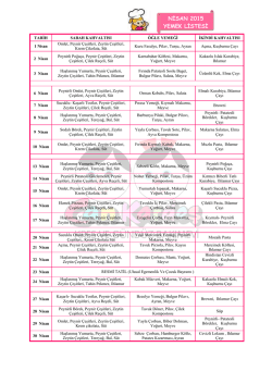 MART 2015 YEMEK LİSTESİ - Cankardes