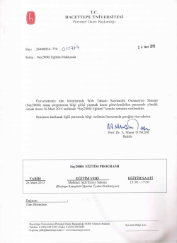 Say2000i Eğitimi - Hacettepe &Uuml;niversitesi Personel Dairesi Başkanlığı