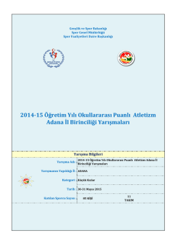 K&uuml;&ccedil;&uuml;k Kızlar - Adana Atletizm İl Temsilciliği