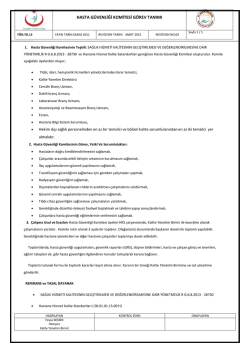 hasta güvenliği komitesi görev tanımı