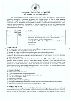 Pamukkale &Uuml;niversitesi S&ouml;zleşmeli Sağlık Personeli