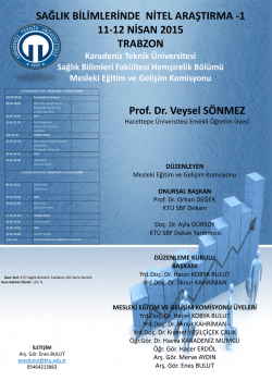 Sağlık Bilimlerinde Nitel Araştırma-1 11-12 Nisan 2015
