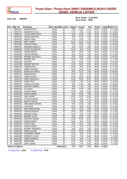 Posta İkinci &Ouml;ğretim Sonu&ccedil;ları