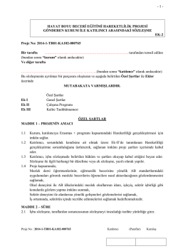 - 1 - HAYAT BOYU BECERİ EĞİTİMİ HAREKETLİLİK PROJESİ