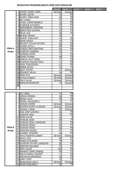 Quiz 2 Sonu&ccedil;ları - bilgisayar programlamaya giriş