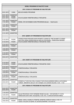 02.01.2015 cuma mevlid kandili programı 03.01.2015 cumartesi