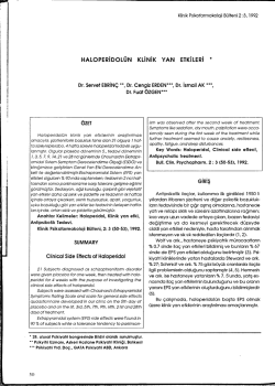haloperidol&uuml;n klinik yan etkileri