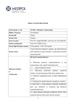 DERS TANITIM BİLGİLERİ Dersin Kodu ve Adı TF1026