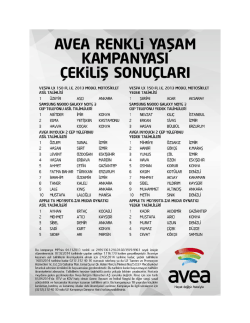 AVEA RENKLI YASAM KAMPANYASI &ccedil;EKiLiS SONU&Ccedil;LARI