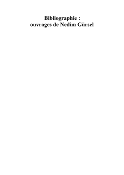 Bibliographie : ouvrages de Nedim G&uuml;rsel