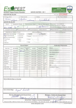 Ekopest Haşere Kontrol Hizmeti Servis Raporunu G&ouml;r&uuml;nt&uuml;lemek i&ccedil;in