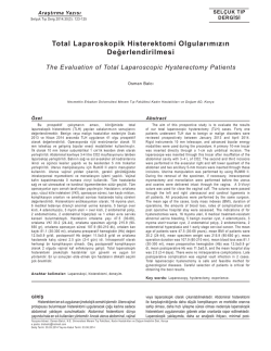 Total Laparoskopik Histerektomi Olgularımızın