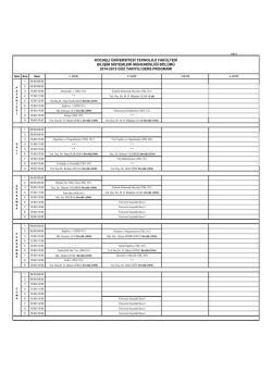 Ders Programı - Bilişim Sistemleri M&uuml;hendisliği