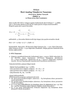 İleri Analog T&uuml;mdevre Tasarımı