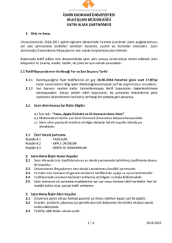 izmir ekonomi üniversitesi bilgi işlem müdürlüğü satın alma şartnamesi