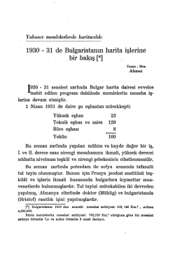 12.1930-31 de Bulgaristanın Harita İşlerine Bir Bakış