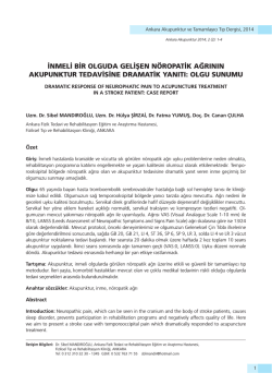 inmeli bir olguda gelişen n&ouml;ropatik ağrının akupunktur tedavisine