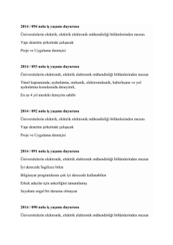 2014 / 094 nolu iş yaşamı duyurusu Üniversitelerin elektrik, elektrik