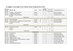 İş Sağlığı ve G&uuml;venliği Tezsiz Y&uuml;ksek Lisans Programı Ders Planı