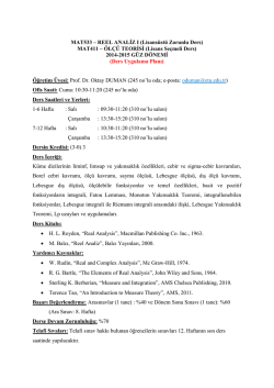 Ders Uygulama Planı