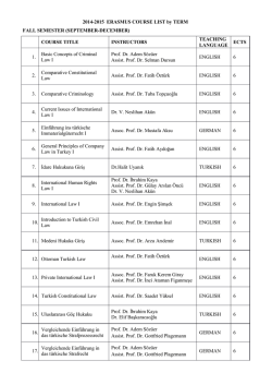 2014-2015 ERASMUS COURSE LIST by TERM FALL SEMESTER
