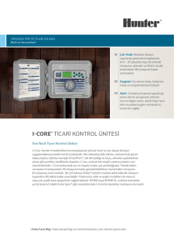 I-CORE&reg; TİCARİ KONTROL &Uuml;NİTESİ