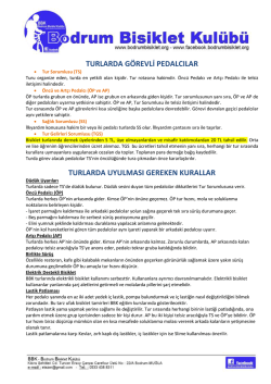 BBK Bisiklet Turları G&ouml;rev B&ouml;l&uuml;m&uuml;&ndash;Kurallar&ndash;&Ouml;neriler