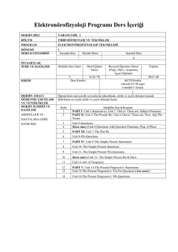 Elektron&ouml;rofizyoloji Programı Ders İ&ccedil;eriği