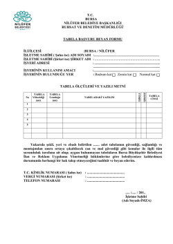 Tabela Dilek&ccedil;esi - Nil&uuml;fer Belediyesi