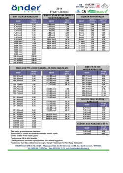 2014 FİYAT LİSTESİ
