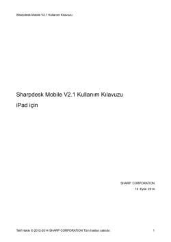 Sharpdesk Mobile V2.1 Kullanım Kılavuzu iPad için