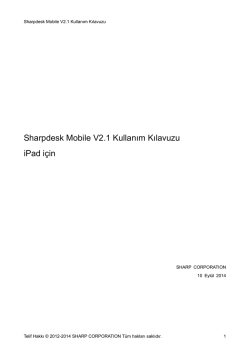 Sharpdesk Mobile V2.1 Kullanım Kılavuzu iPad i&ccedil;in