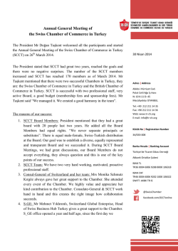 minutes of the board meeting - Swiss Chamber of Commerce in Turkey