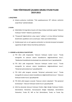 Tanı Y&ouml;ntemleri &Ccedil;alışma Grubu 2014