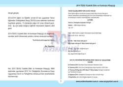 2014 TEOG Yüzdelik Dilim ve Kontenjan Kitapçığı