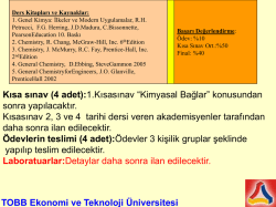 Genel Kimya 101 Ders Icerigi