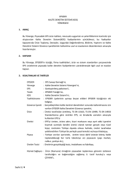 Kalite Denetim Sistemi Y&ouml;nergesi R1