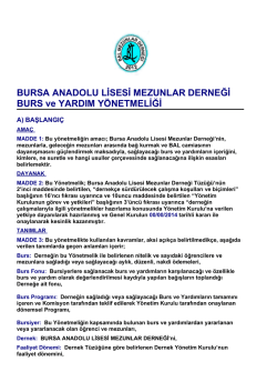 BAL MEZUNLAR DERNEĞİ BURS VE YARDIM Y&Ouml;NETMELİĞİ