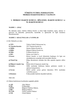 Merkez Hakem Kurulu Talimatı