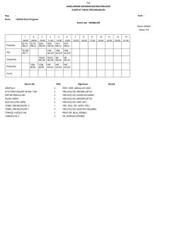 Haftalık Ders Progra