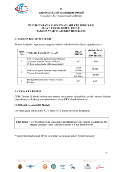 2014 Yılı Denizdibi Tarama Birim Fiyatları