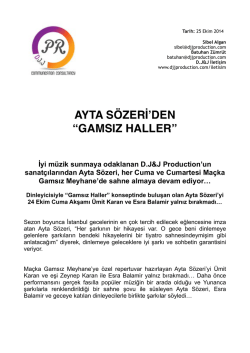 AYTA SOZERI BULTEN - GAMSIZ MEYHANE