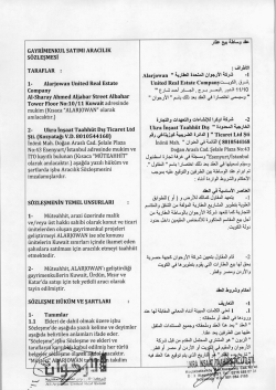 GAYRİMENKUL sATıMı ARACILIK s&ouml;zLEşMEsi