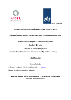 Adalete Erişim - Avrupa Birliği Genel M&uuml;d&uuml;rl&uuml;ğ&uuml;