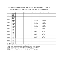 y&uuml;ksek lisans - safranbolu turizm fak&uuml;ltesi